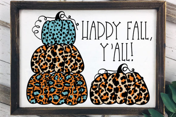 Animal Print Stacked Pumpkins Graphics and Crafts