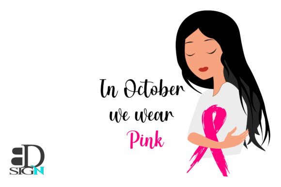Black-haired Girl with a Pink Ribbon Graphics