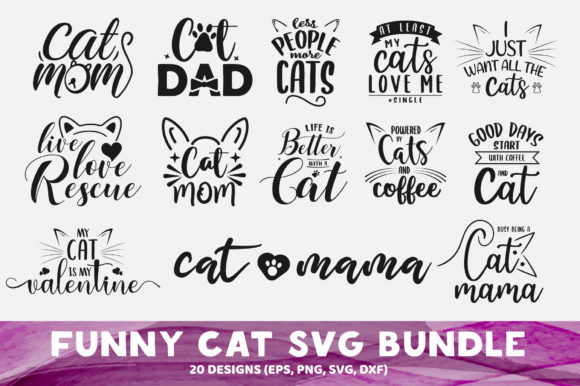 Funny Cat Bundle: Graphics for Crafts Sellers