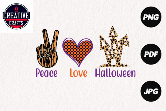 Halloween Sublimation Design Peace Love Graphics