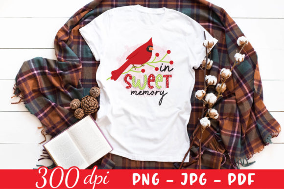 In Sweet Memory, Christmas Cardinal PNG Graphics for Crafts