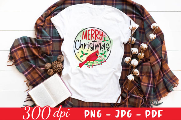 Merry Christmas Cardinal PNG Graphics for Crafts