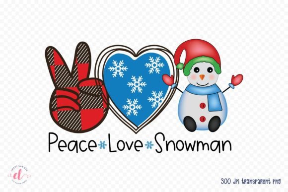 Peace Love Snowman PNG: Graphics for Crafts & Content